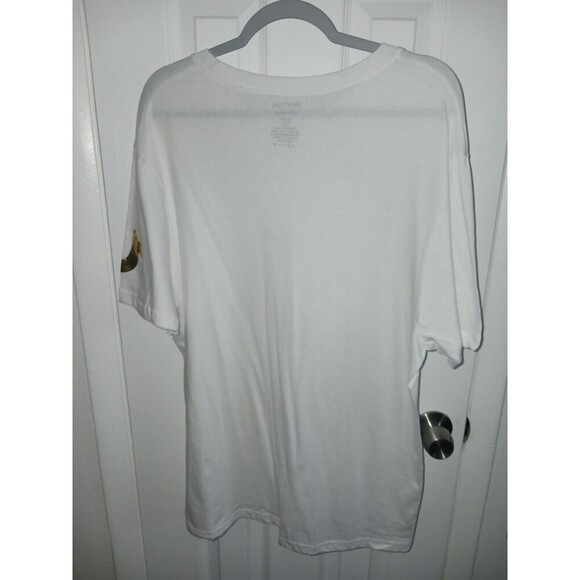 True Religion T Shirt Men's Tee Extra Large XL White with Gold Logo Crew Neck * - Picture 6 of 9